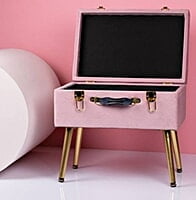 VELVET STORAGE STOOLS