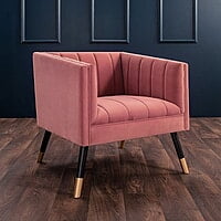ACCENT CHAIR- VELVET PADDED STRIPED ACCENT CHAIR- VELVET PADDED STRIPED