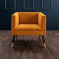ACCENT CHAIR- VELVET PADDED STRIPED ACCENT CHAIR- VELVET PADDED STRIPED