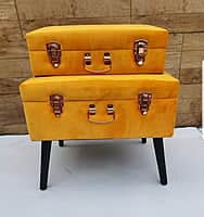 VELVET STORAGE STOOLS