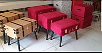 VELVET STORAGE STOOLS