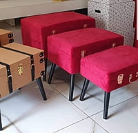VELVET STORAGE STOOLS