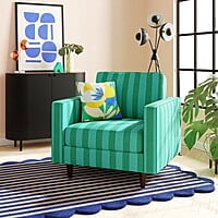 ACCENT CHAIR- VELVET PADDED STRIPED ACCENT CHAIR- VELVET PADDED STRIPED