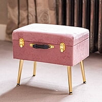 VELVET STORAGE STOOLS